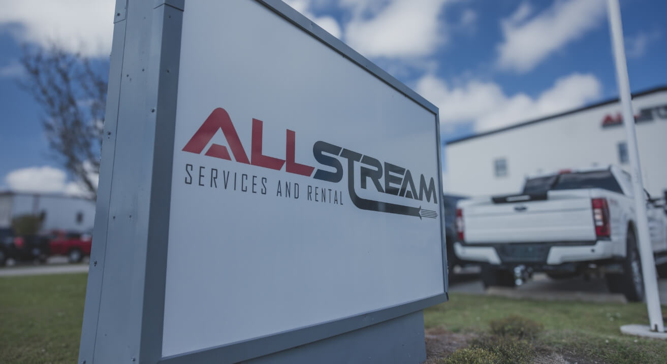 AllStream Services and Rental sign outside the company facility