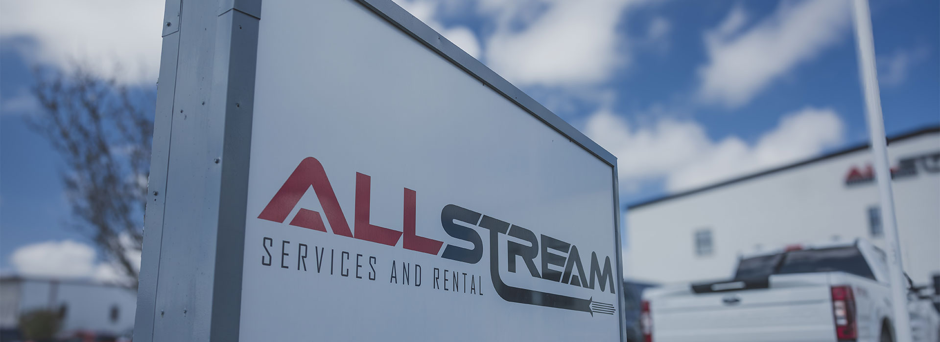 AllStream Services and Rental sign outside the company facility